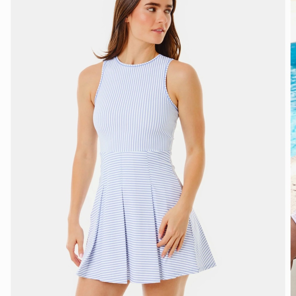 Addison Bay Blue and White Striped Dress
